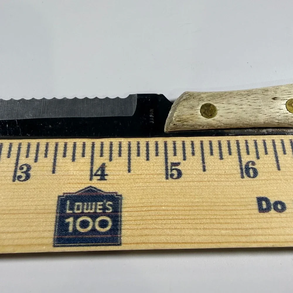 VTG Caesar's Stainless Steal Japan Steak Knife Wooden‎ Handle  Rustic Cabin Core